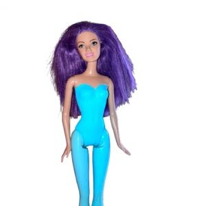 Barbie Doll with Purple Hair and Blue Outfit